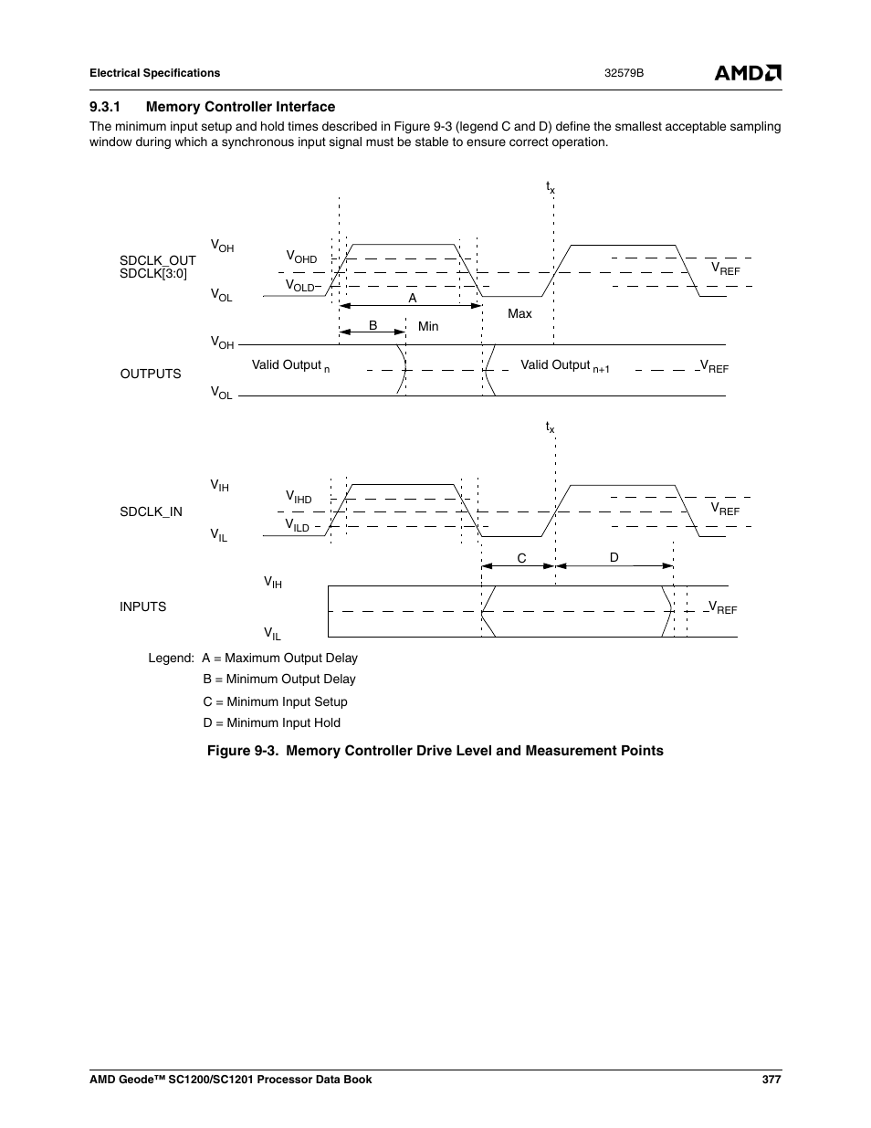 1 memory controller interface, Figure 9-3 | AMD Geode SC1201 User Manual | Page 377 / 443