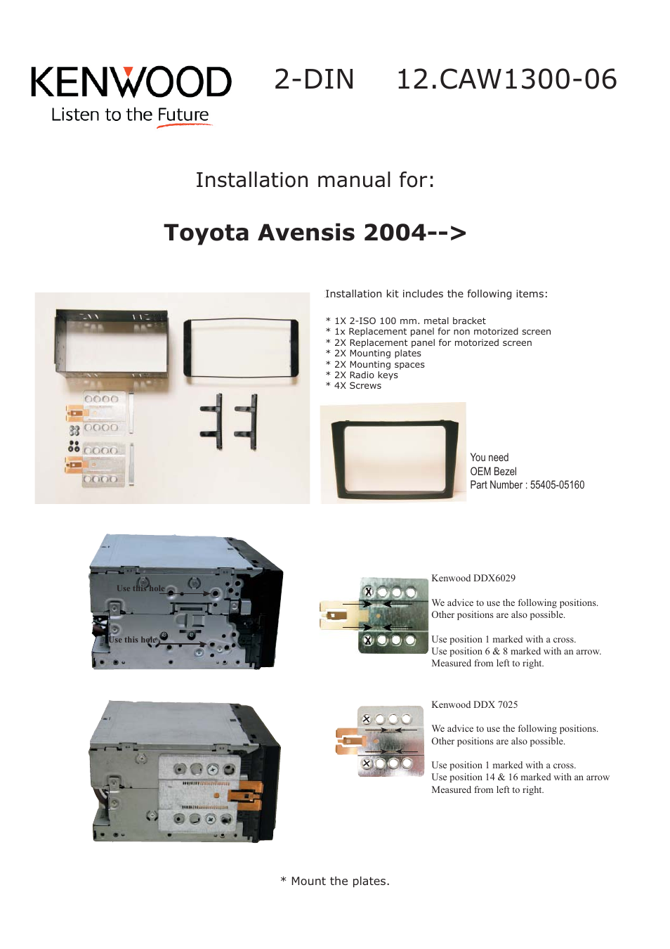 Kenwood CAW1300-06 User Manual | 10 pages