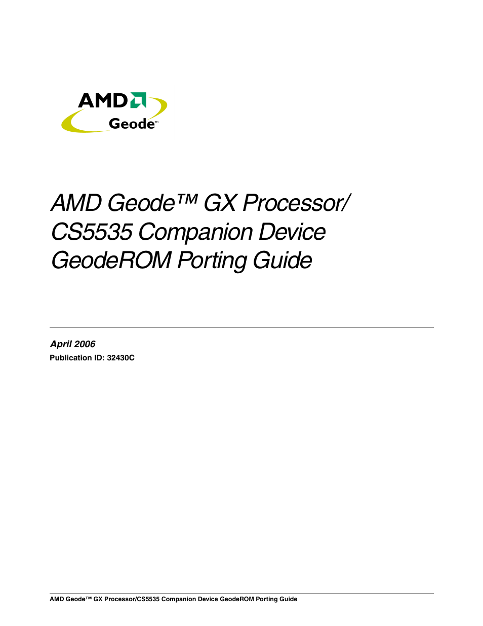 AMD CS5535 User Manual | 36 pages