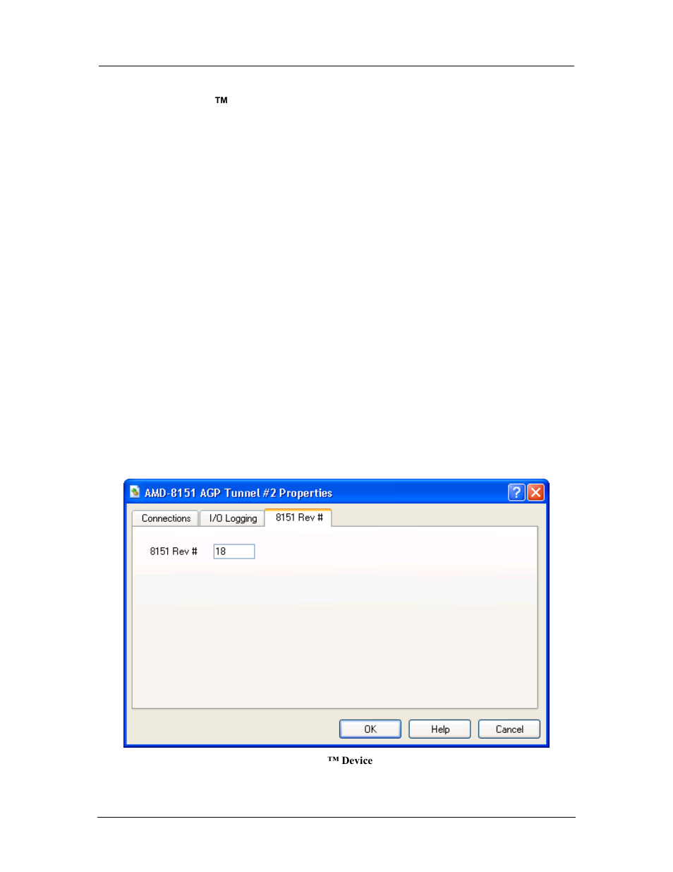 Amd-8151™ agp bridge device, Figure 7-32: amd-8151™ device properties dialog | AMD SimNow Simulator 4.4.4 User Manual | Page 110 / 269