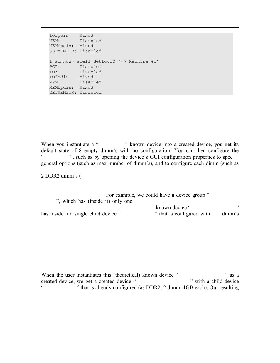 Device group examples, Example: 1gb ddr2 memory | AMD SimNow Simulator 4.4.4 User Manual | Page 186 / 269