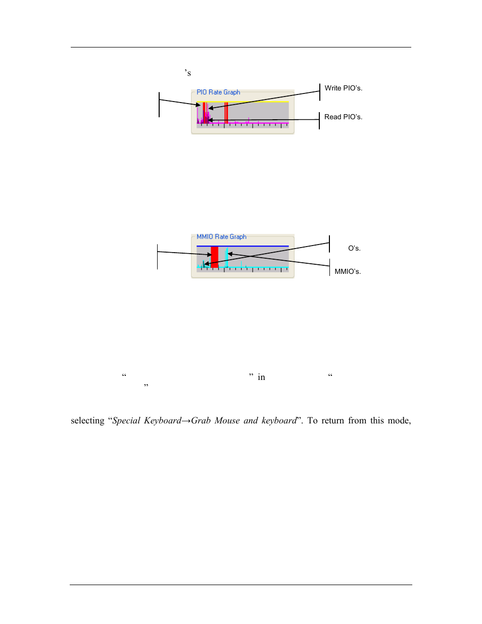 Mmio rate graph, Simulated video, Hard disk and floppy display | 3 simulated video, 4 hard disk and floppy display | AMD SimNow Simulator 4.4.4 User Manual | Page 39 / 269