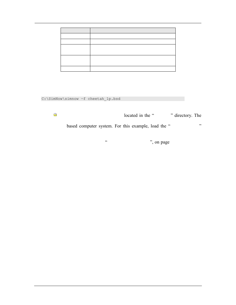 Open a simulation definition file, Table 5-1: command-line arguments | AMD SimNow Simulator 4.4.4 User Manual | Page 48 / 269