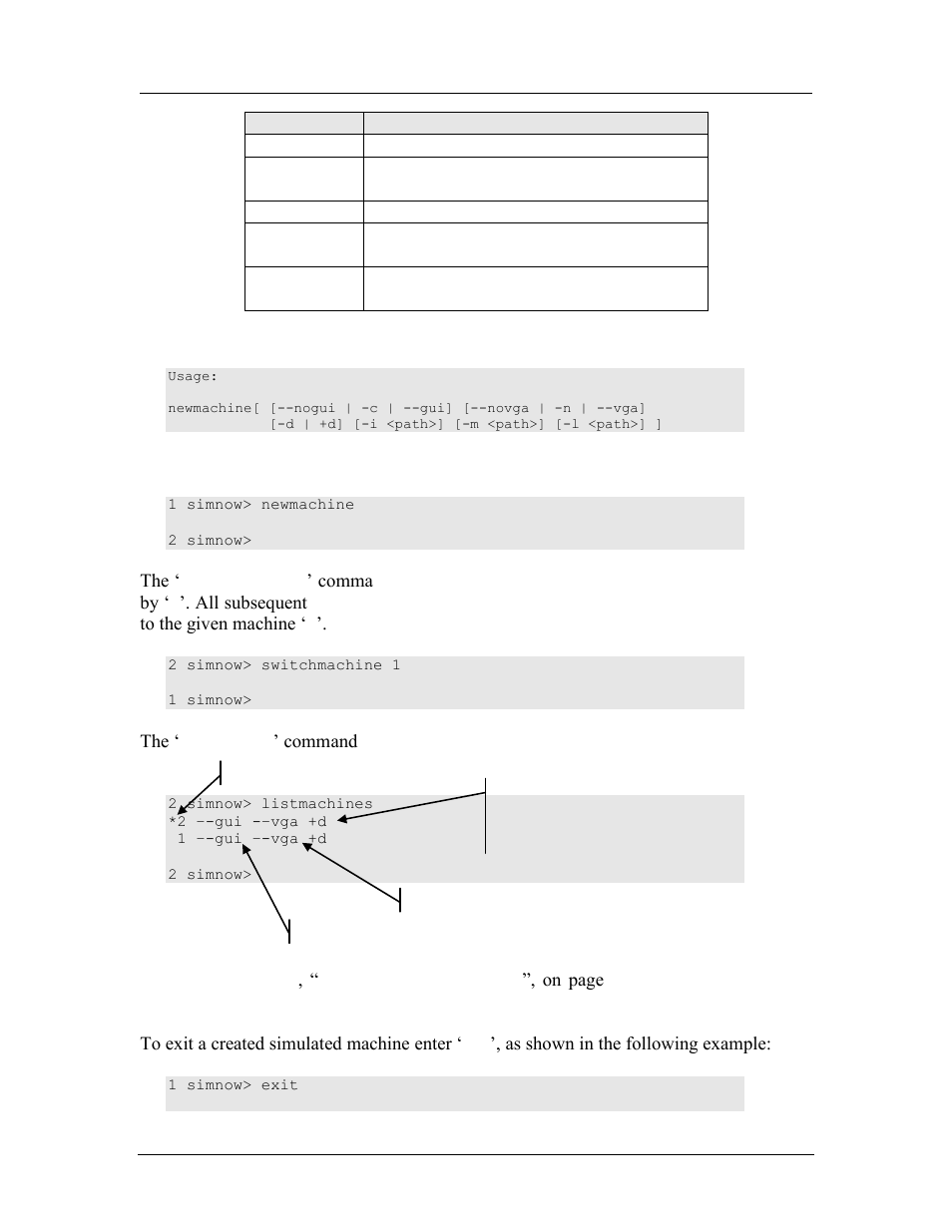 Table 5-2: newmachine command arguments | AMD SimNow Simulator 4.4.4 User Manual | Page 54 / 269