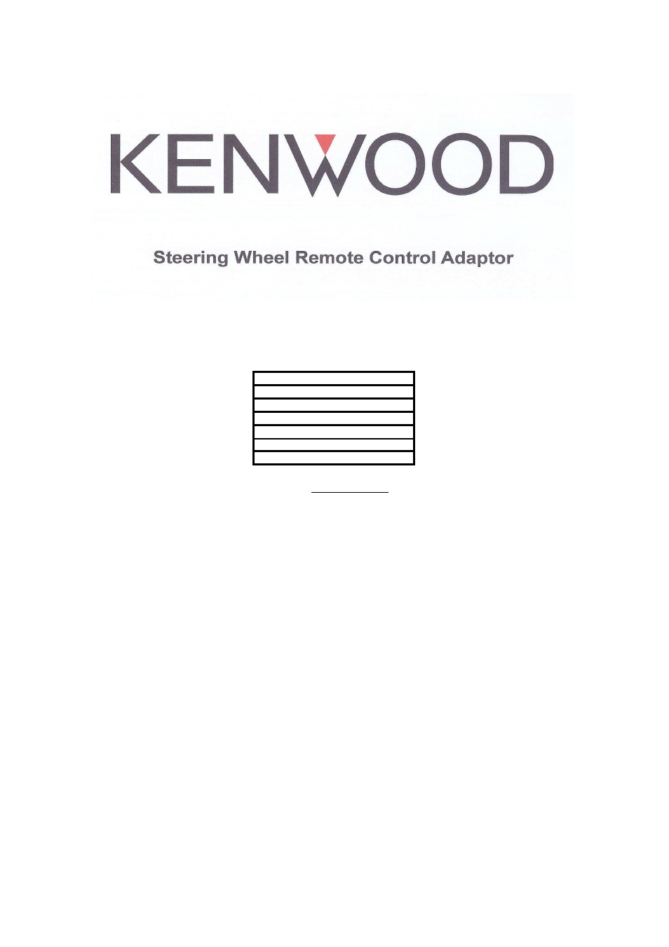 Kenwood CAW-SC1591 User Manual | 2 pages