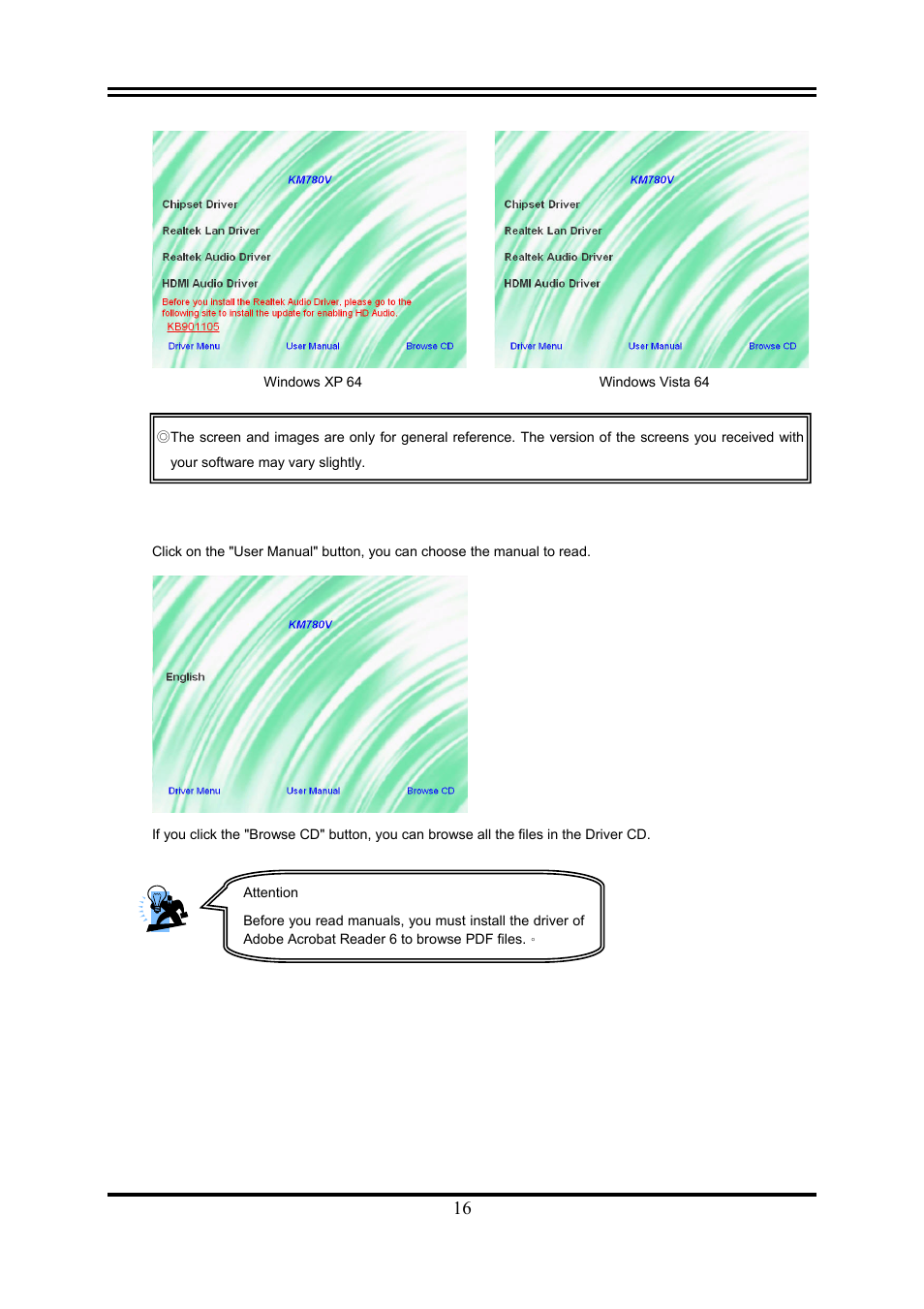 Windows xp 64 windows vista 64 | AMD KM780V User Manual | Page 19 / 21