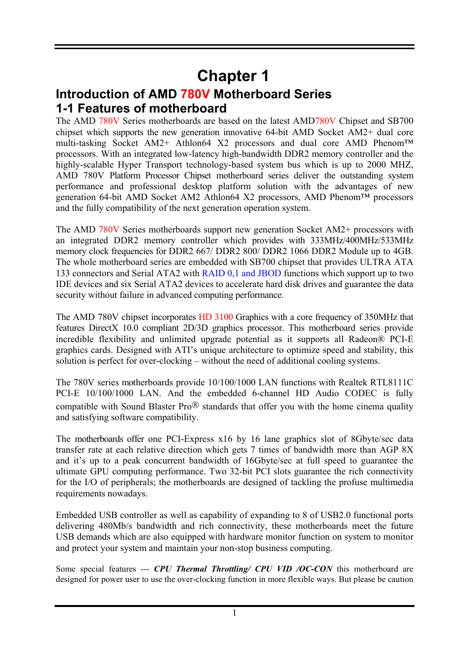 Chapter 1 | AMD KM780V User Manual | Page 4 / 21