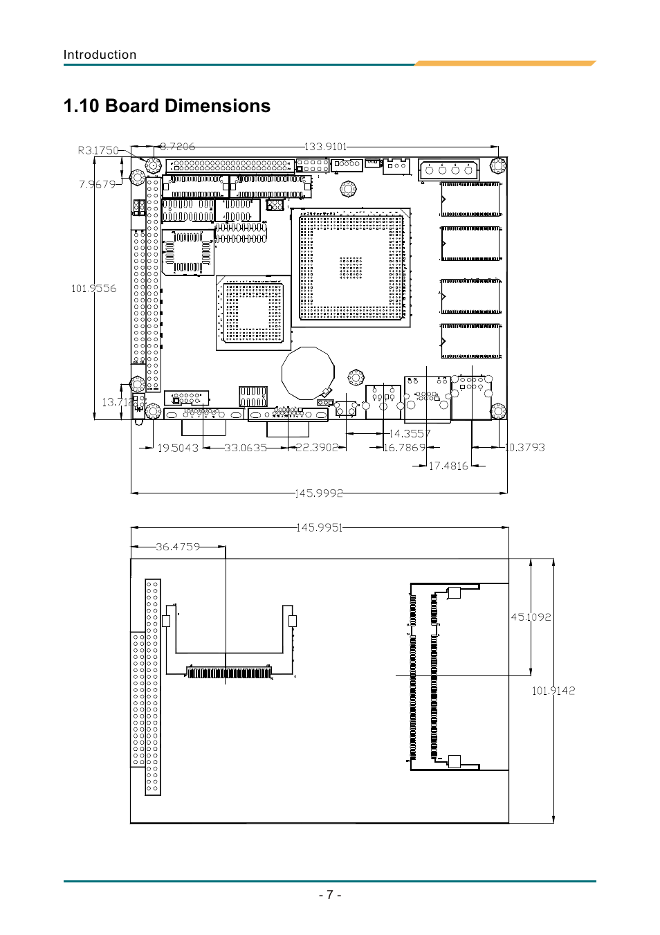 Т³гж 11, 9 specification 1.10 board dimensions | AMD SBX-5363 User Manual | Page 11 / 55