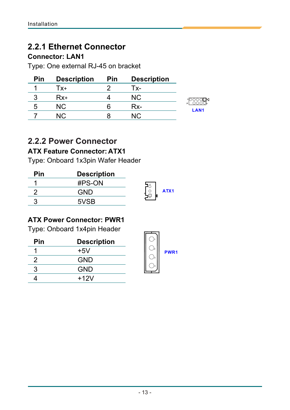 Т³гж 17, 1 ethernet connector, 2 power connector | 2 connectors quick reference, Connectors | AMD SBX-5363 User Manual | Page 17 / 55