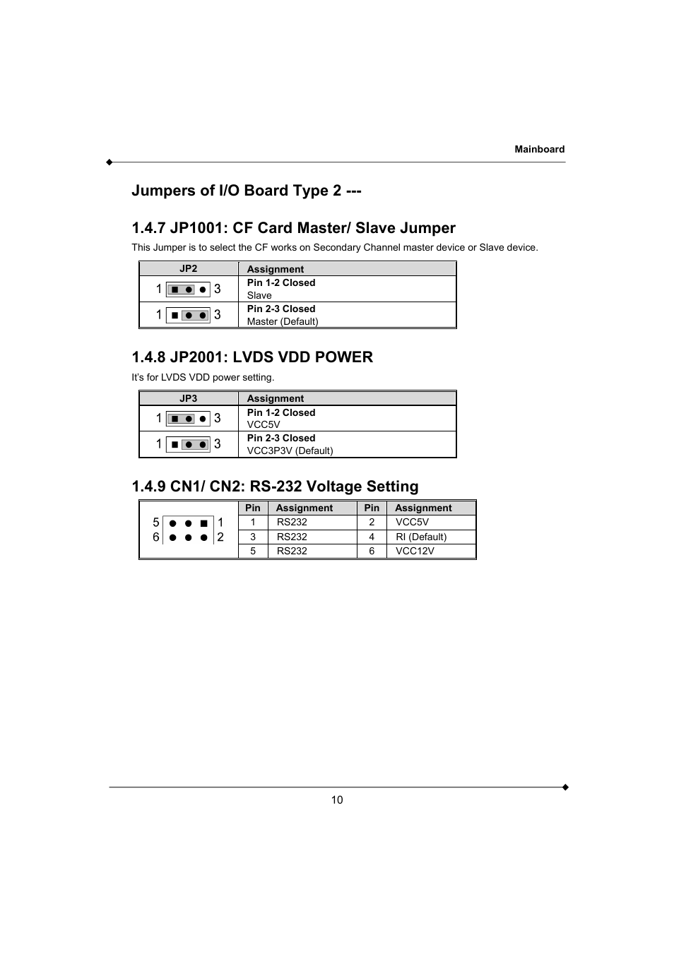 Jumpers of i/o board type 2 | AMD K3780E User Manual | Page 14 / 43