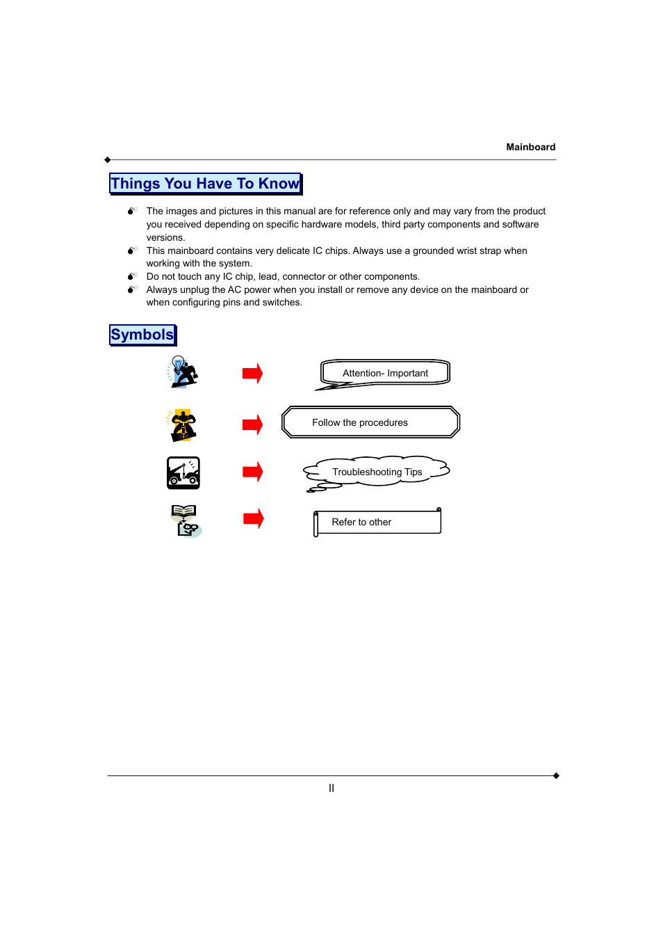 Things you have to know, Symbols | AMD K3780E User Manual | Page 2 / 43