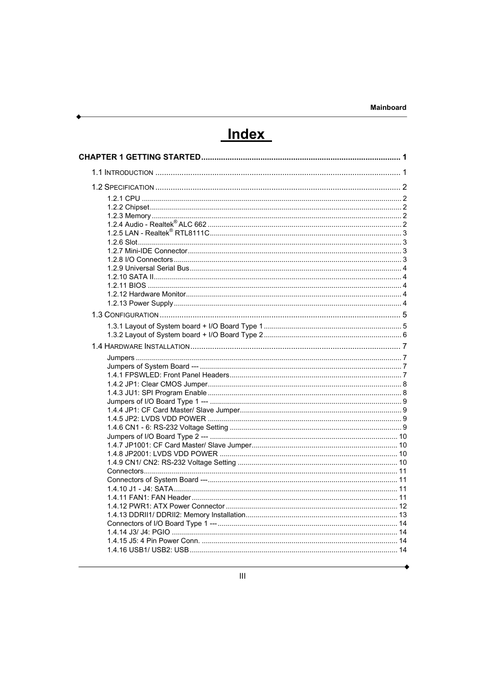 Index | AMD K3780E User Manual | Page 3 / 43