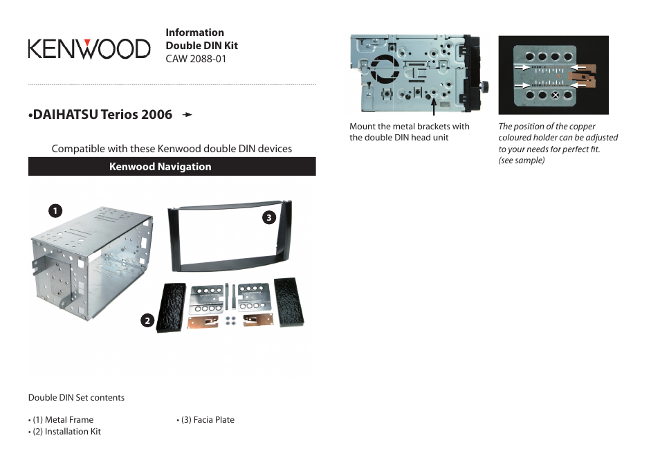 Kenwood CAW2088-01 User Manual | 1 page