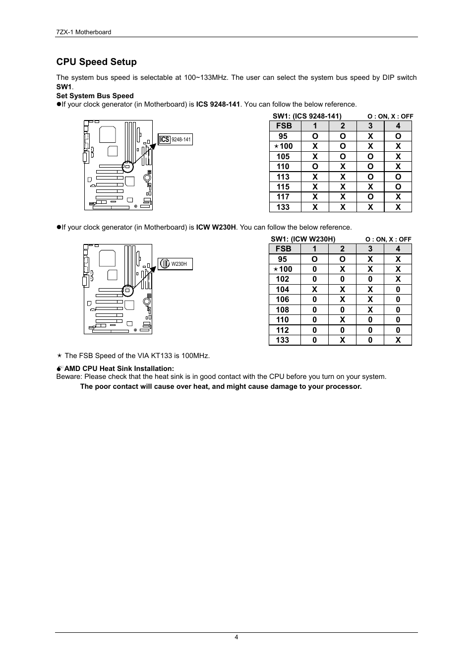 Cpu speed setup | AMD 7ZX-1 User Manual | Page 9 / 46