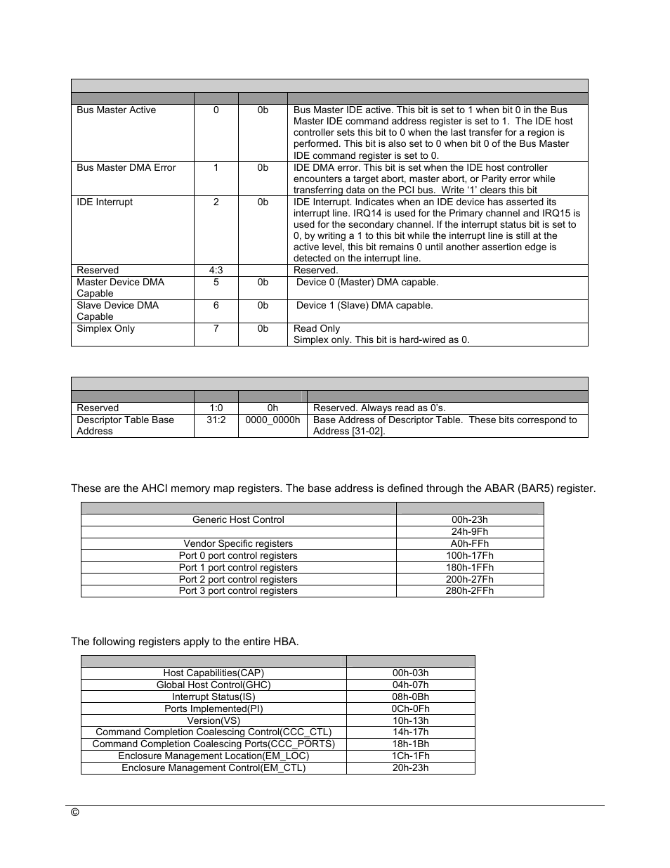 Bar5 registers, Generic host control | AMD SB600 User Manual | Page 25 / 300