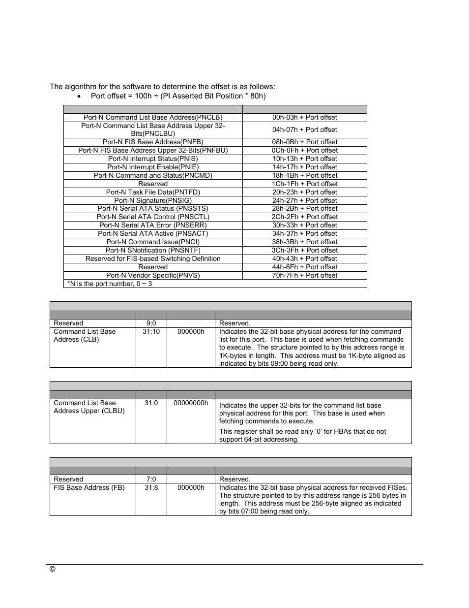 Port registers (one set per port) | AMD SB600 User Manual | Page 31 / 300
