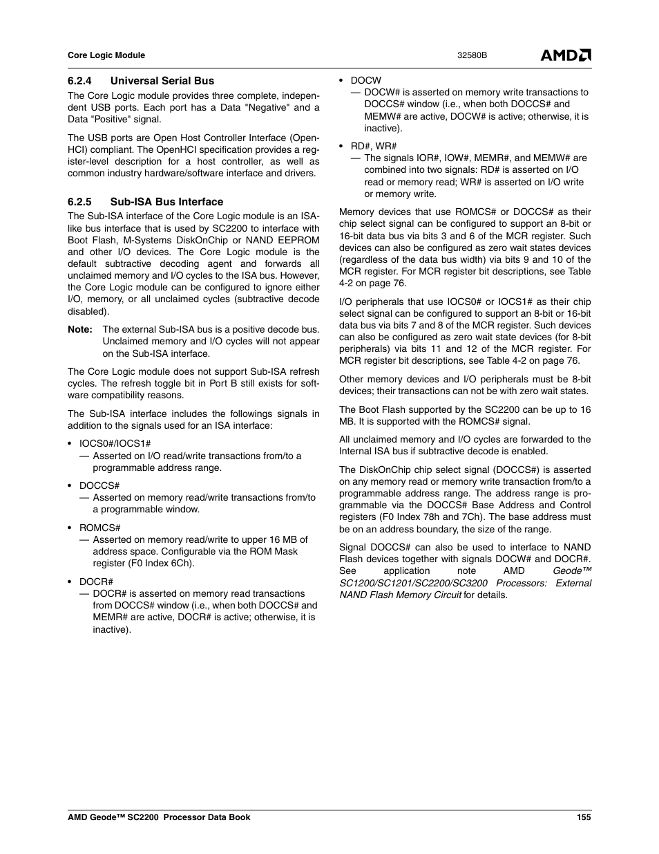 4 universal serial bus, 5 sub-isa bus interface | AMD Geode SC2200 User Manual | Page 147 / 429