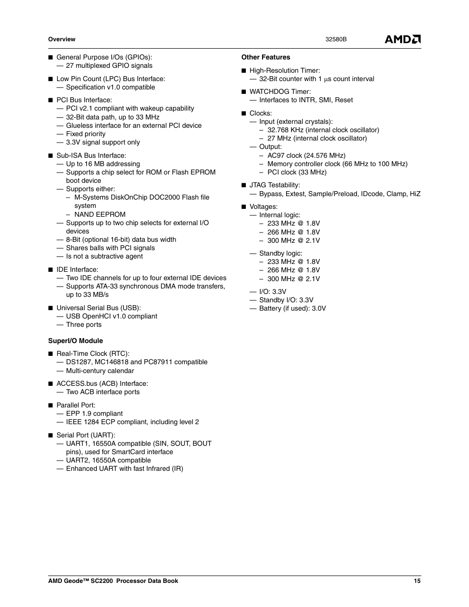 AMD Geode SC2200 User Manual | Page 15 / 429