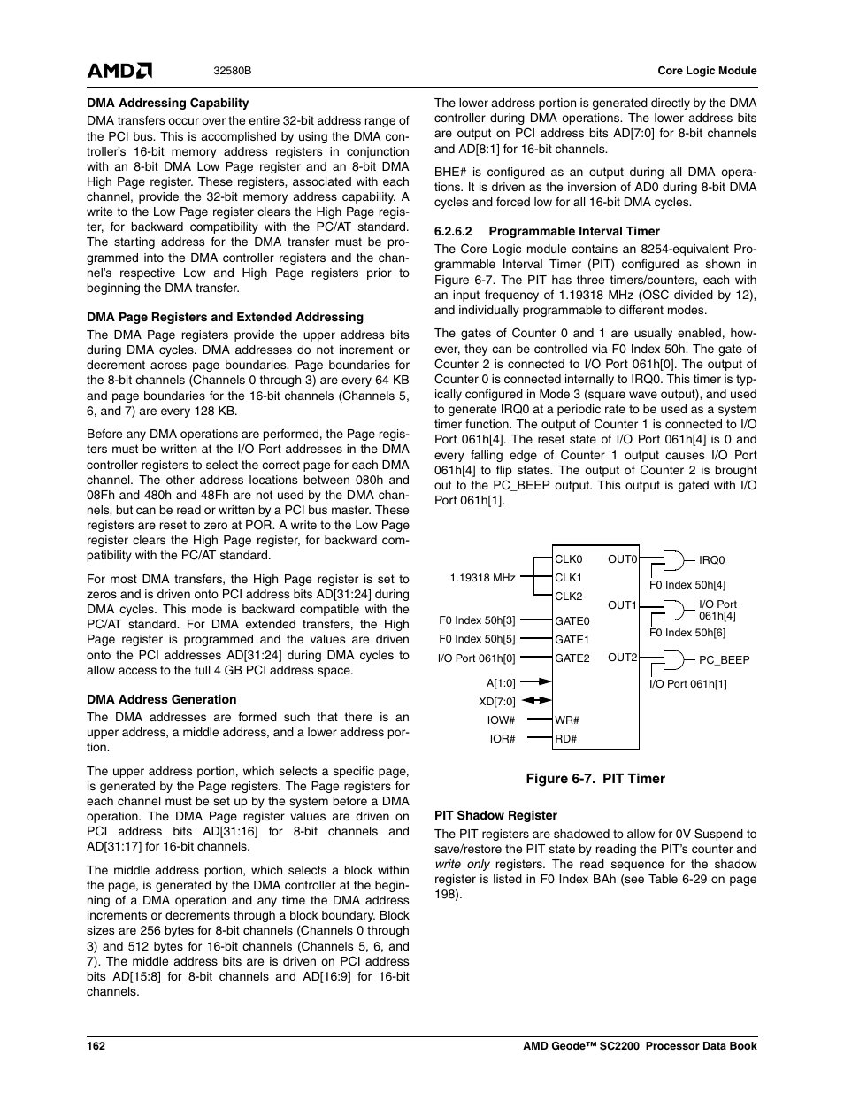 2 programmable interval timer, Figure 6-7, Pit timer | AMD Geode SC2200 User Manual | Page 154 / 429