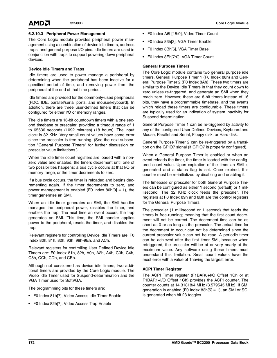 3 peripheral power management | AMD Geode SC2200 User Manual | Page 164 / 429