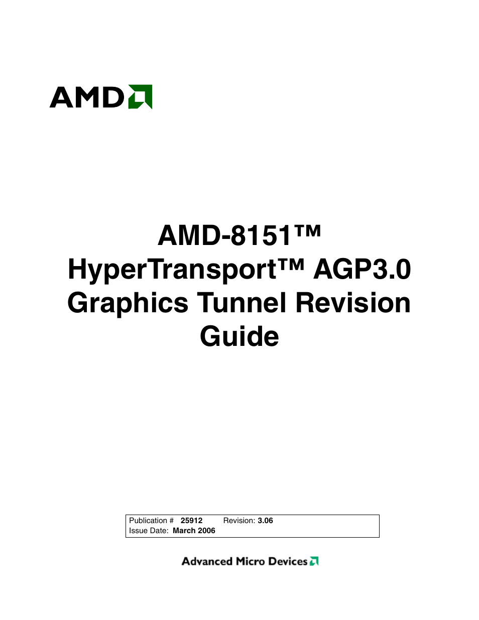 AMD HYPERTRANSPORT 8151 User Manual | 16 pages