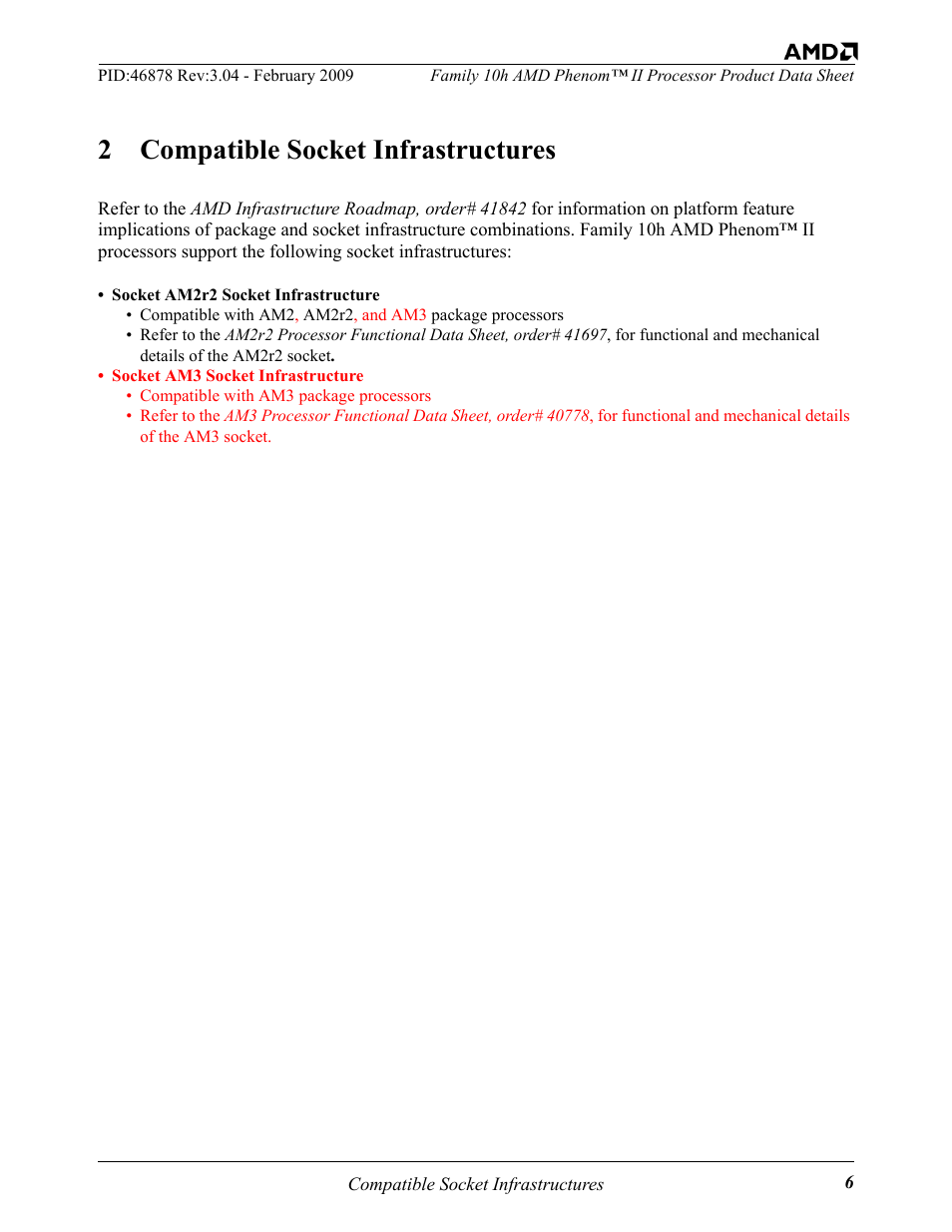 2 compatible socket infrastructures | AMD Phenom II User Manual | Page 6 / 6