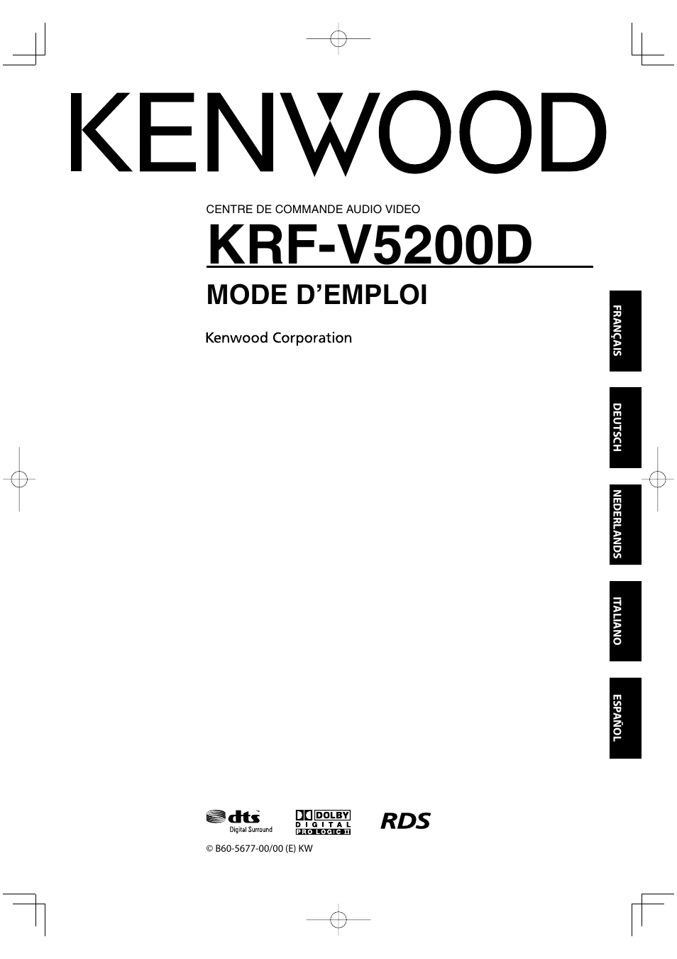 Kenwood KRF-V5200D User Manual | 192 pages