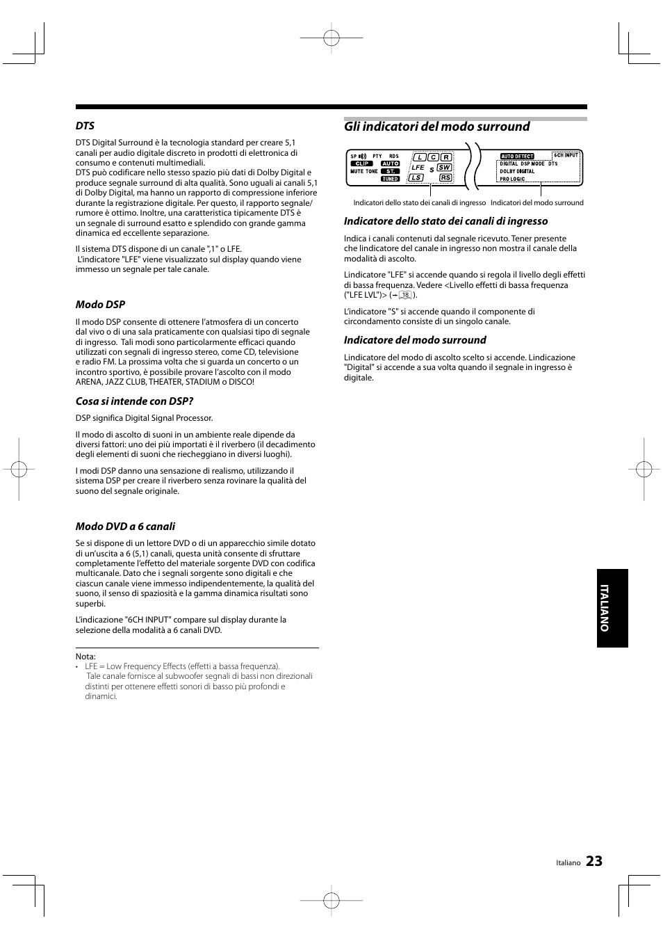 Gli indicatori del modo surround | Kenwood KRF-V5200D User Manual | Page 137 / 192