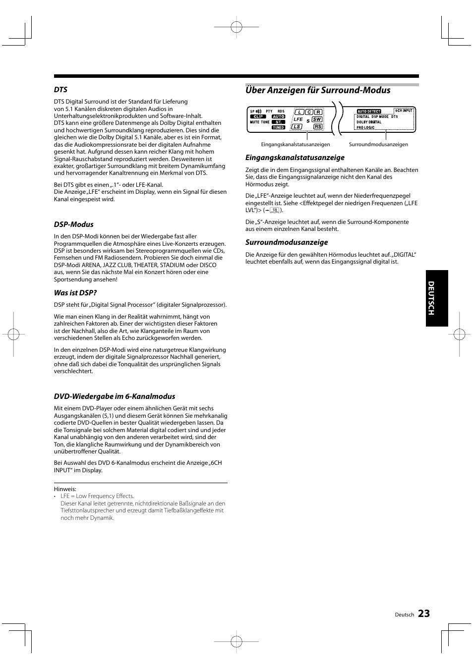 Über anzeigen für surround-modus | Kenwood KRF-V5200D User Manual | Page 61 / 192