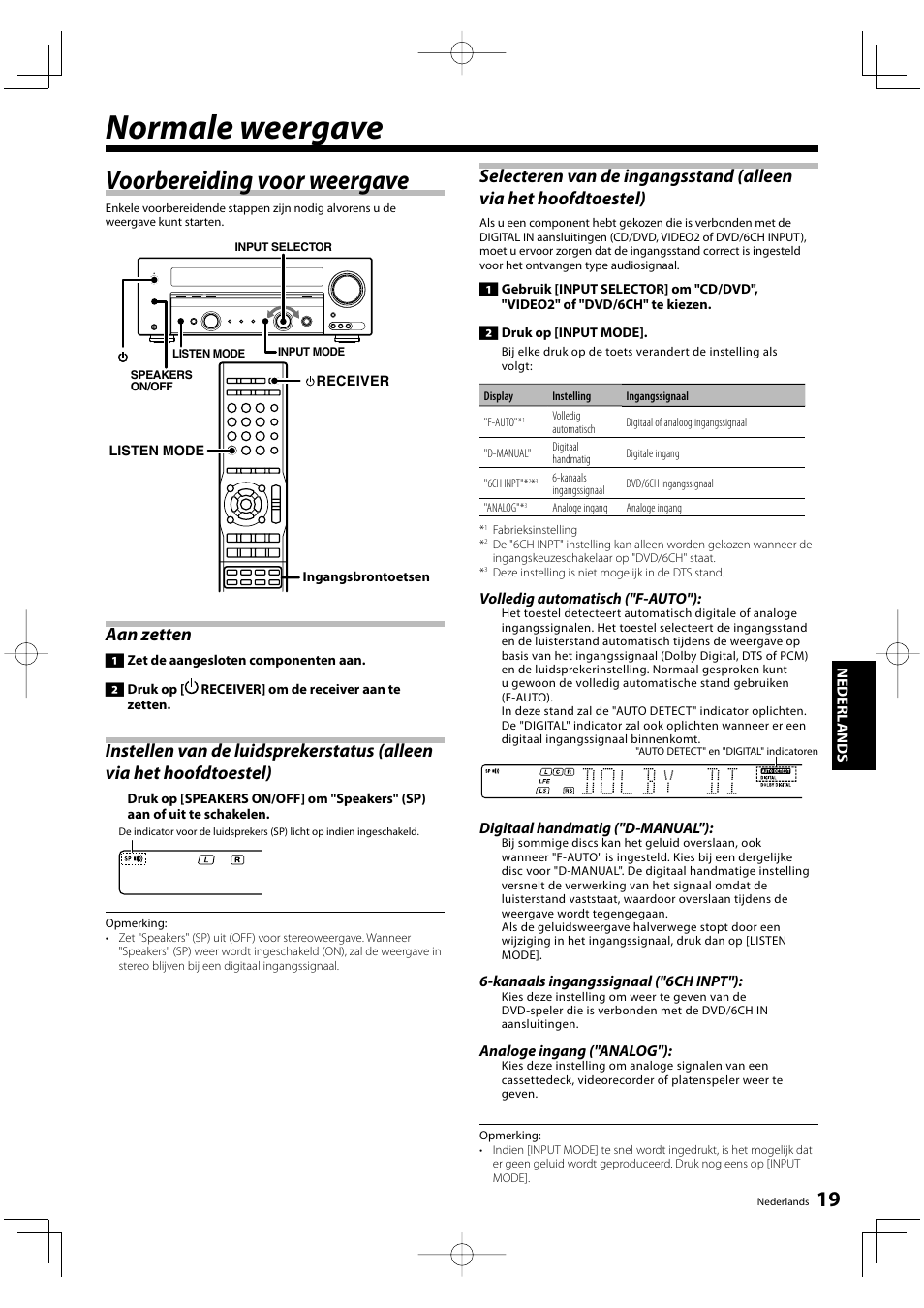 Normale weergave, Voorbereiding voor weergave, Aan zetten | Kenwood KRF-V5200D User Manual | Page 95 / 192