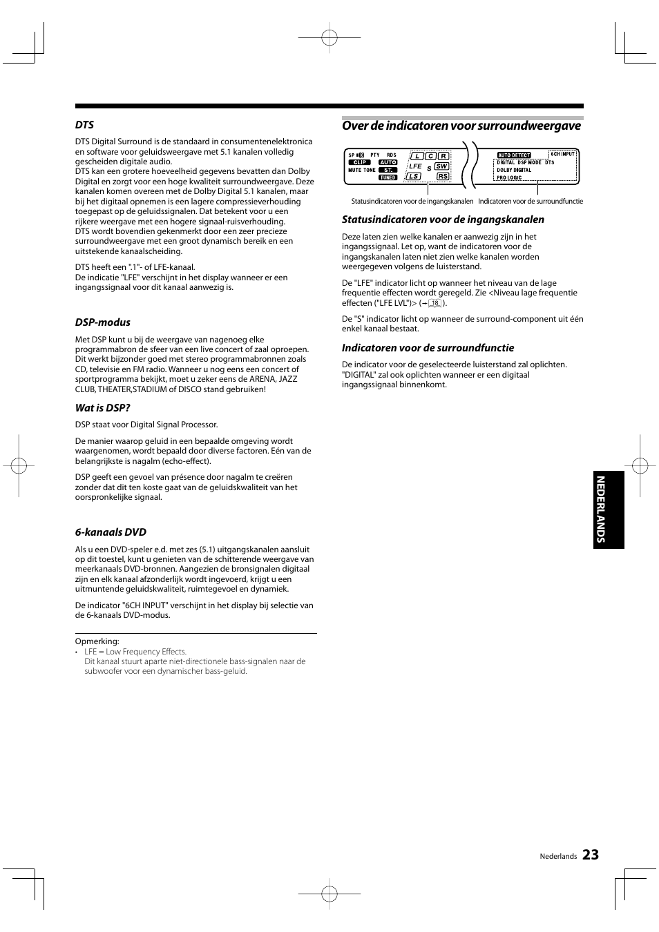 Over de indicatoren voor surroundweergave | Kenwood KRF-V5200D User Manual | Page 99 / 192