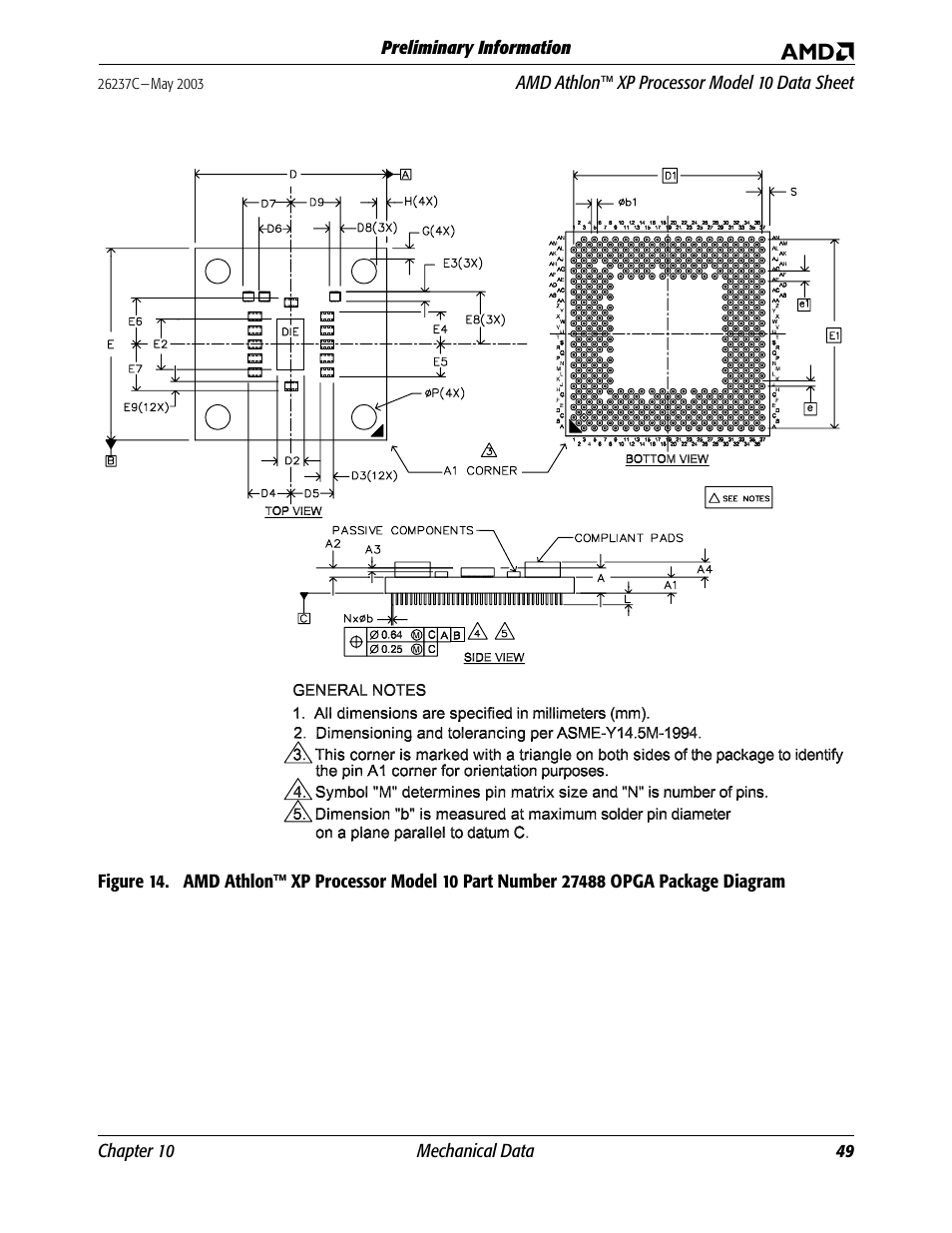 27488 opga package diagram | AMD Athlon 27493 User Manual | Page 61 / 104