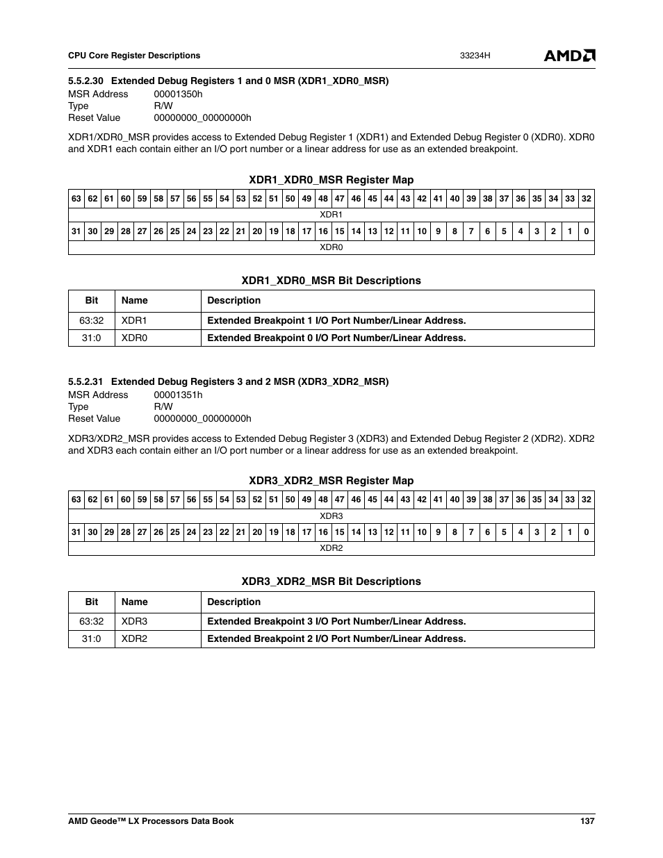 00001350h, 00000000_00000000h, 00001351h | AMD Geode LX 800@0.9W User Manual | Page 137 / 680