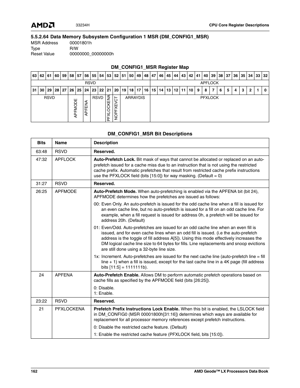 00001801h, 00000000_00000000h | AMD Geode LX 800@0.9W User Manual | Page 162 / 680