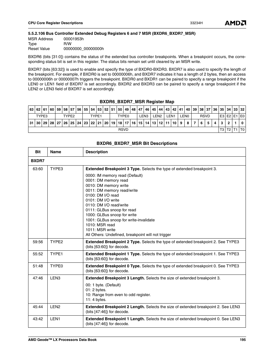 00001953h, 00000000_00000000h | AMD Geode LX 800@0.9W User Manual | Page 195 / 680