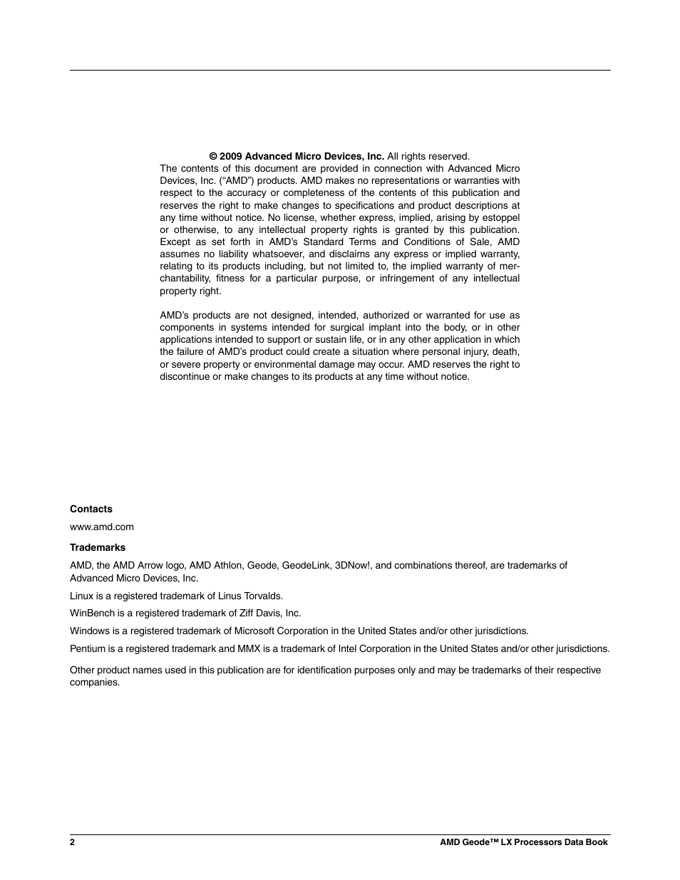 AMD Geode LX 800@0.9W User Manual | Page 2 / 680