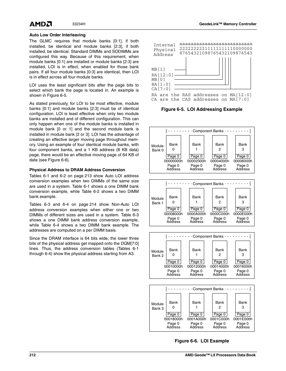 Figure 6-5, Loi addressing example, Figure 6-6 | Loi example | AMD Geode LX 800@0.9W User Manual | Page 212 / 680