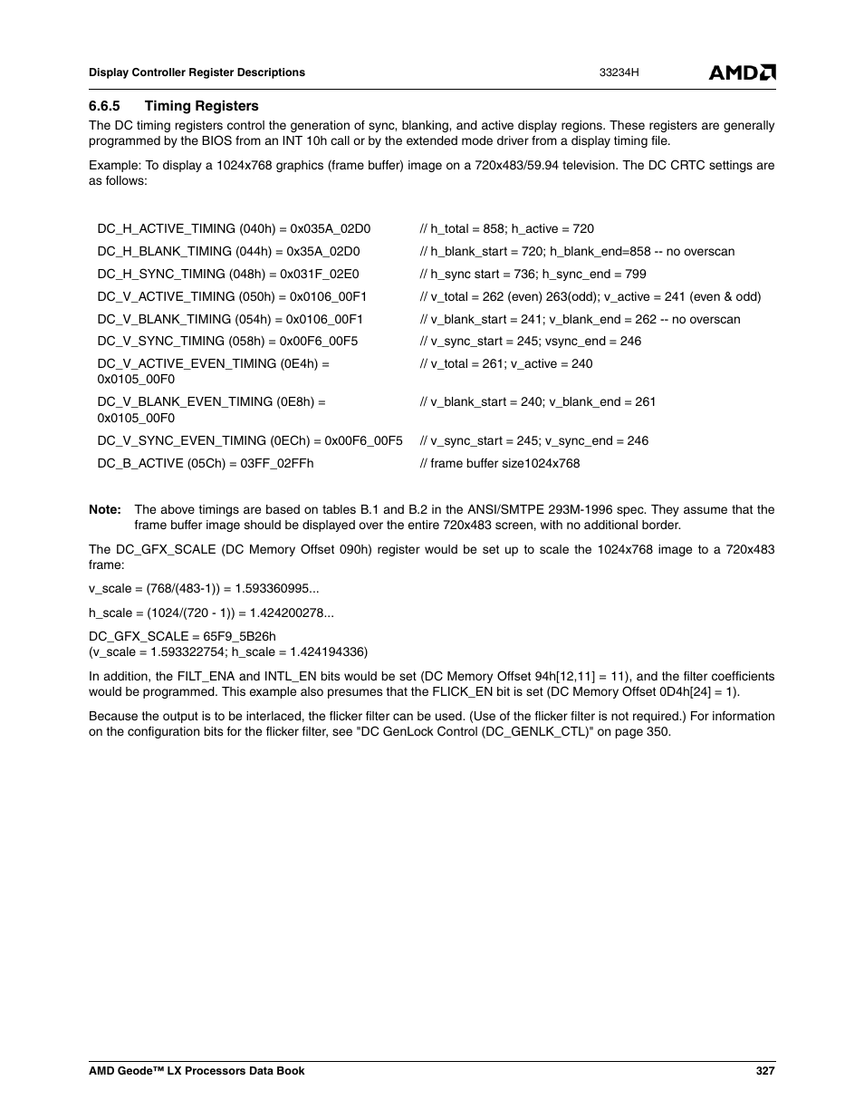 5 timing registers | AMD Geode LX 800@0.9W User Manual | Page 327 / 680