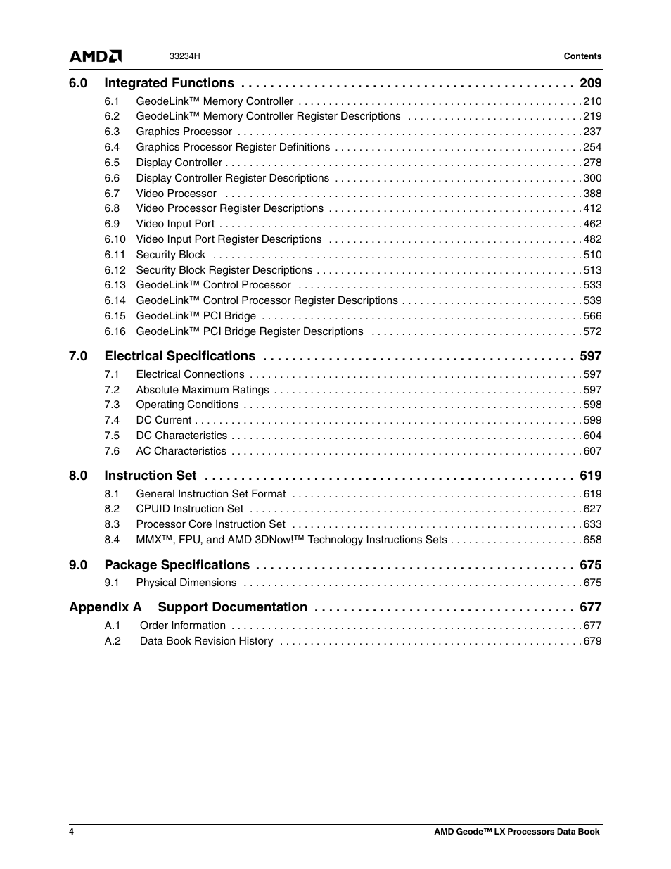 AMD Geode LX 800@0.9W User Manual | Page 4 / 680