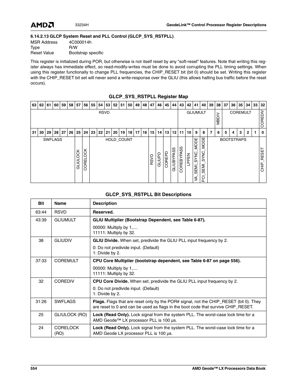 Bootstrap specific | AMD Geode LX 800@0.9W User Manual | Page 554 / 680