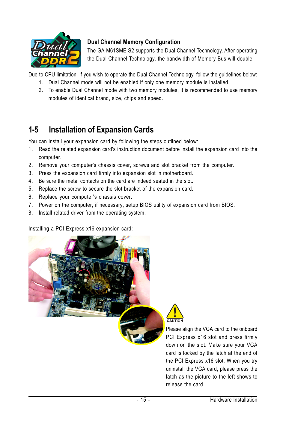 5 installation of expansion cards | AMD GA-M61SME-S2 User Manual | Page 15 / 80