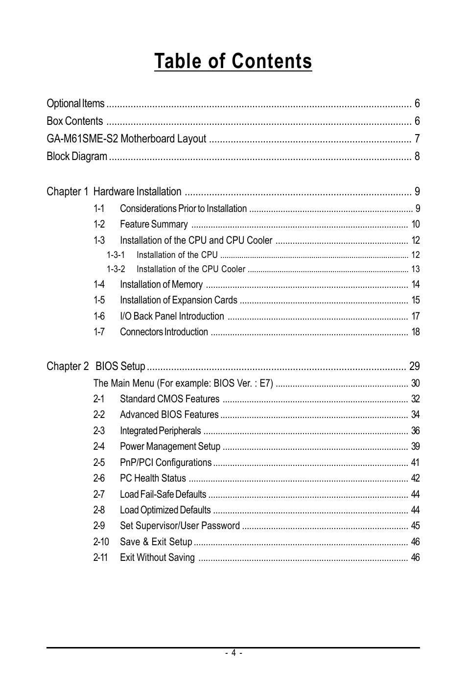 AMD GA-M61SME-S2 User Manual | Page 4 / 80