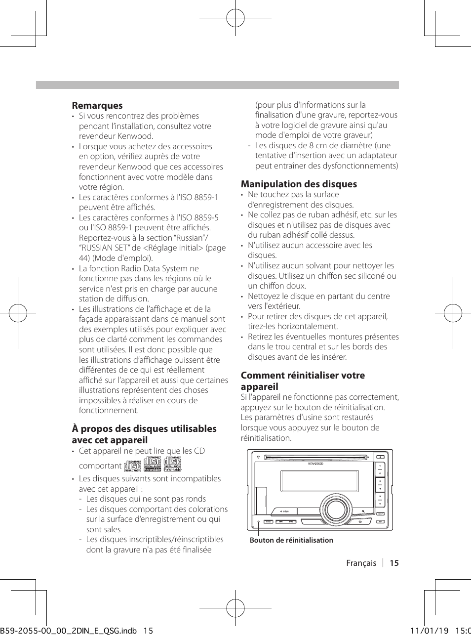 Avant utilisation | Kenwood DPX504U User Manual | Page 15 / 112