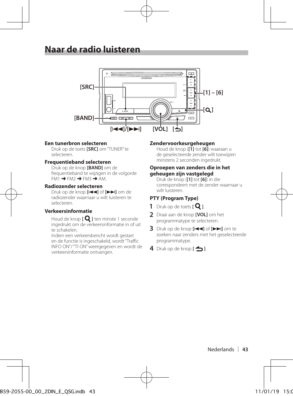 Naar de radio luisteren | Kenwood DPX504U User Manual | Page 43 / 112