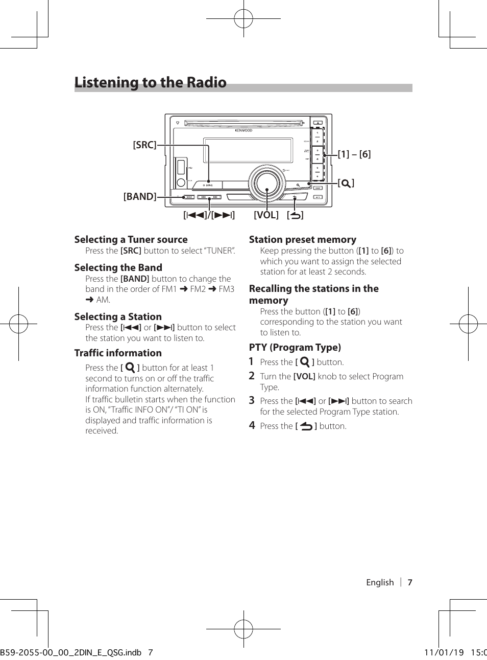 Listening to the radio | Kenwood DPX504U User Manual | Page 7 / 112