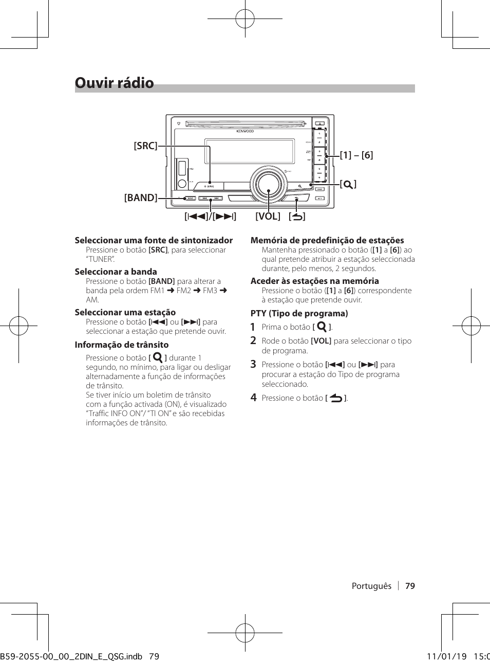 Ouvir rádio | Kenwood DPX504U User Manual | Page 79 / 112