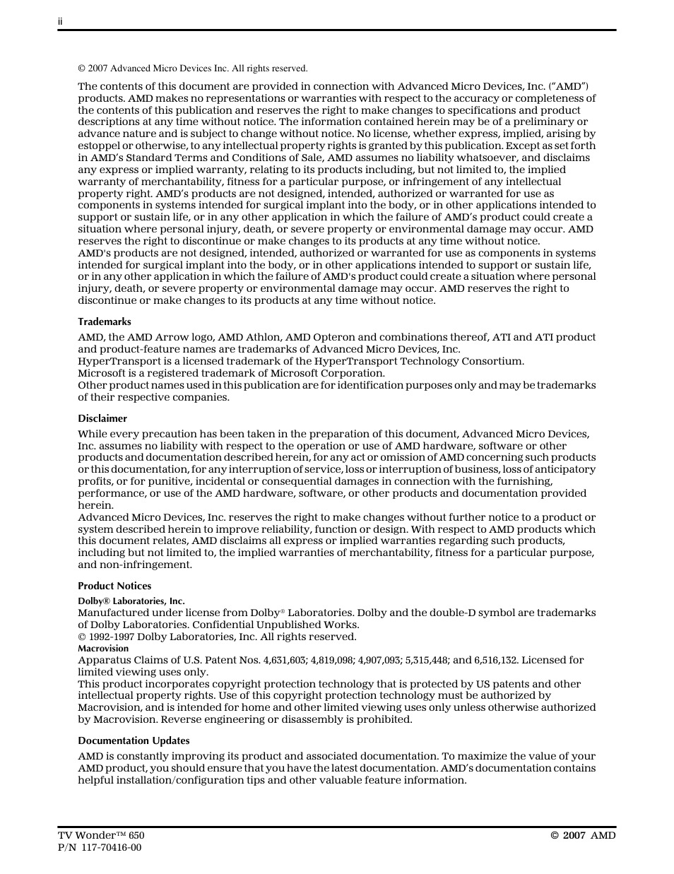 AMD TV WONDER 650 User Manual | Page 2 / 16