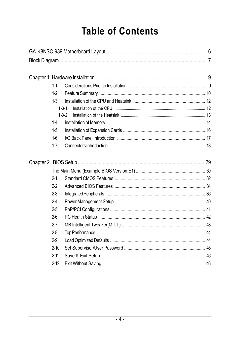 AMD GA-K8NSC-939 User Manual | Page 4 / 80