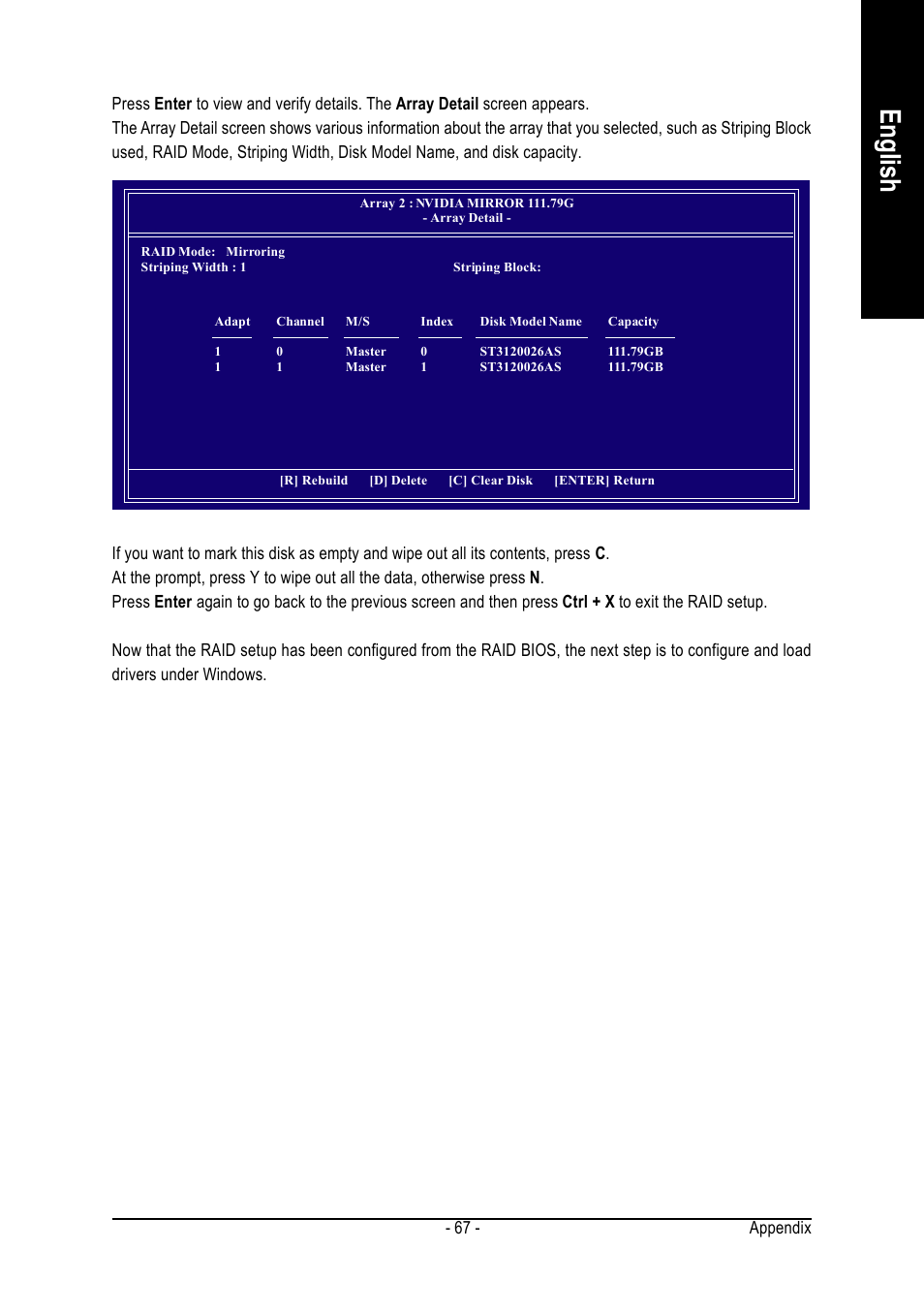 English, Appendix - 67 | AMD GA-K8NSC-939 User Manual | Page 67 / 80