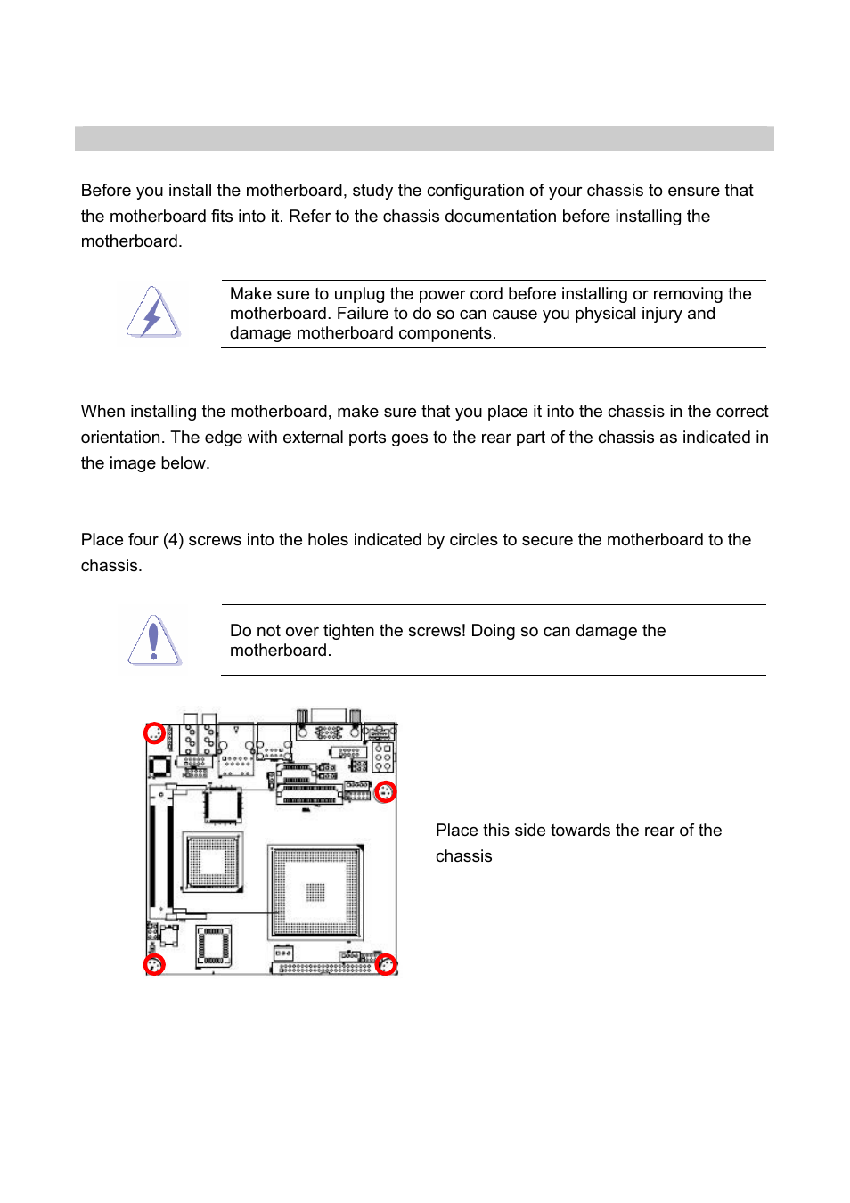 2 motherboard overview, 1 placement direction, 2 screw holes | Motherboard overview, Placement direction, Screw holes | AMD GEODE NX800LX User Manual | Page 13 / 27